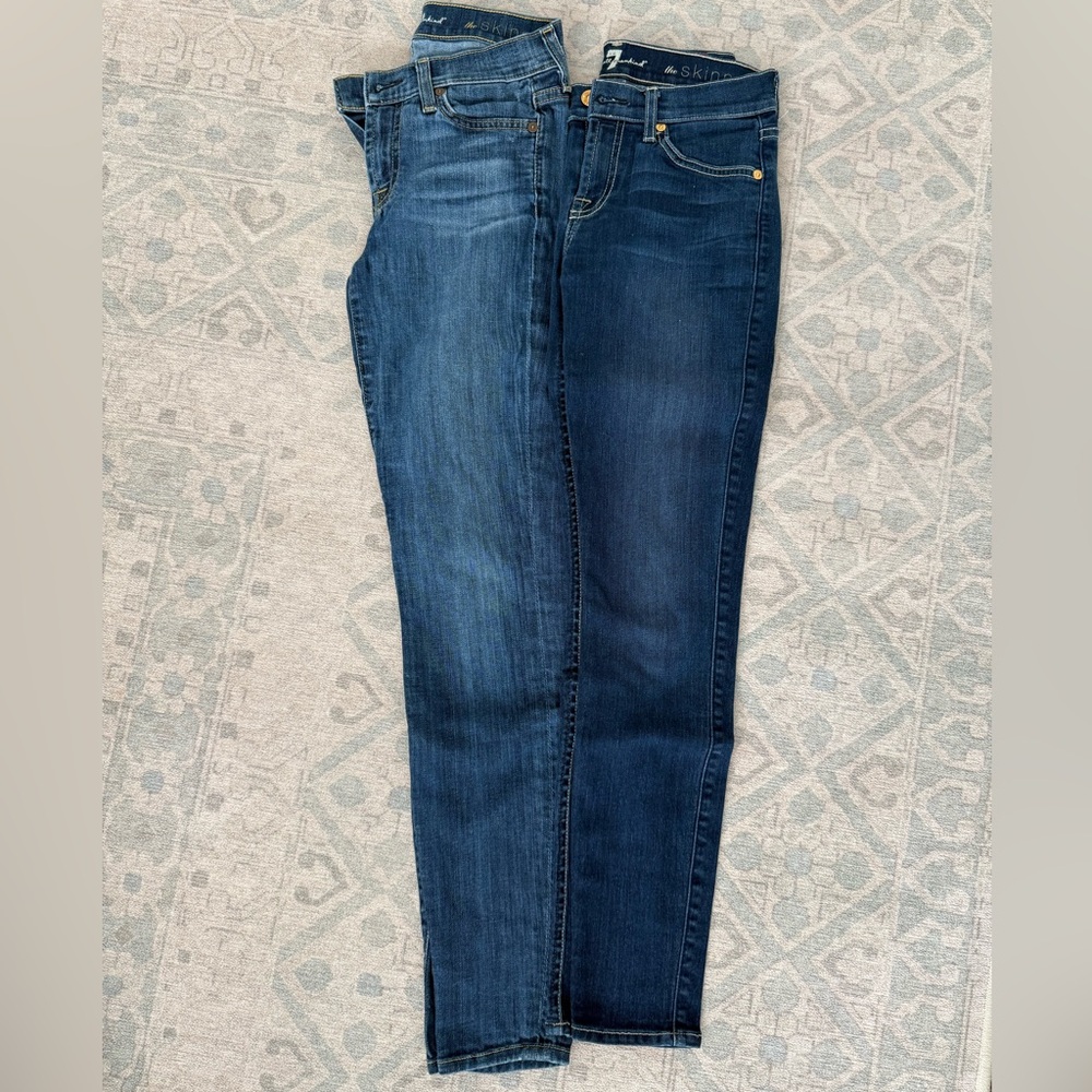 7 For All Mankind Dark Blue Skinny Jeans